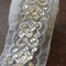 1 Yard 2 Inch Width Silver Beaded Sequined Sheer Organza Lace Trim